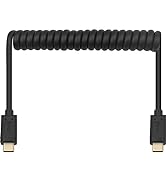 Poyiccot Coiled USB C to USB C Cable, Coiled USB Type C Cable, USB 3.1 C Coiled Spring Spiral USB...