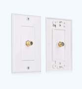1-Port TV Cable Wall Plate (Coax Wall Plate) in White