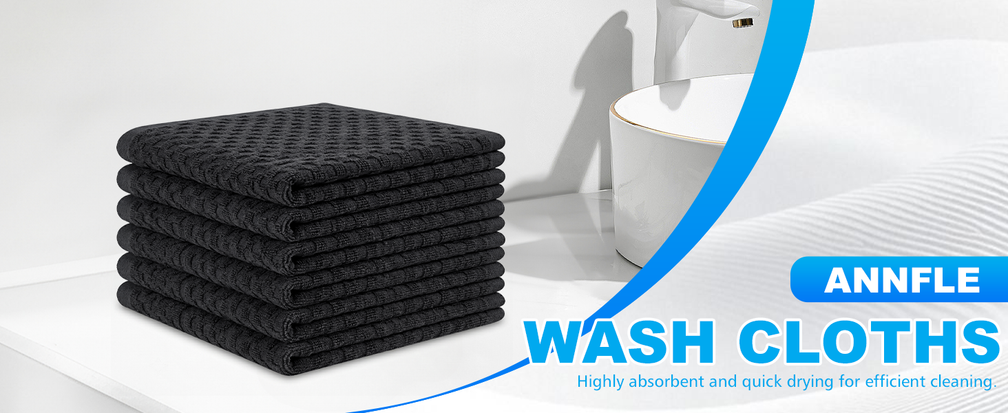 6 Pack 100% Cotton Wash Cloth