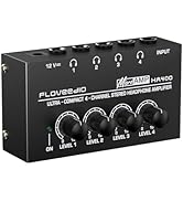 Floveedio Headphone Amplifier Stereo Ultra Compact 4-Channel Headphone Amp Splitter for Studio an...