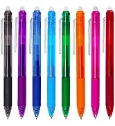 Bribobo 8 Pack Retractable Erasable Gel Pens Clicker Fine Point 0.7mm, Make Mistakes Disappear Co...