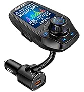 Upgraded Bluetooth FM Transmitter for Car, Wireless Radio Adapter Kit W 1.8
