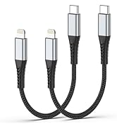 6inch USB C to Lightning Cable, 2-Pack Short USB C iPhone Charger Cord Braided 0.5FT Type C to Li...