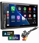 Double Din Car Stereo Compatible with Apple CarPlay and Android Auto - 7inch HD Touchscreen Car A...
