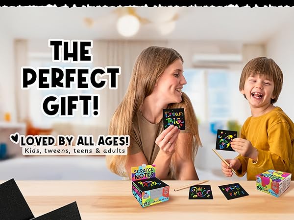 Mom and kid crafting rainbow designs with styluses, ideal for shared moments and gift giving.