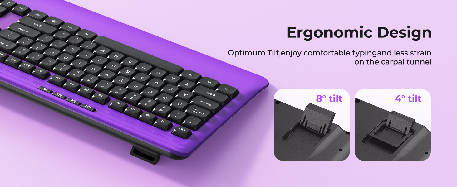 purple keyboard with stand