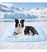 Luciphia Premium Dog Cooling Mat Non-Slip Q-MAX>0.5 Self-Cooling Pad for Small Pet Cat Indoor Por...