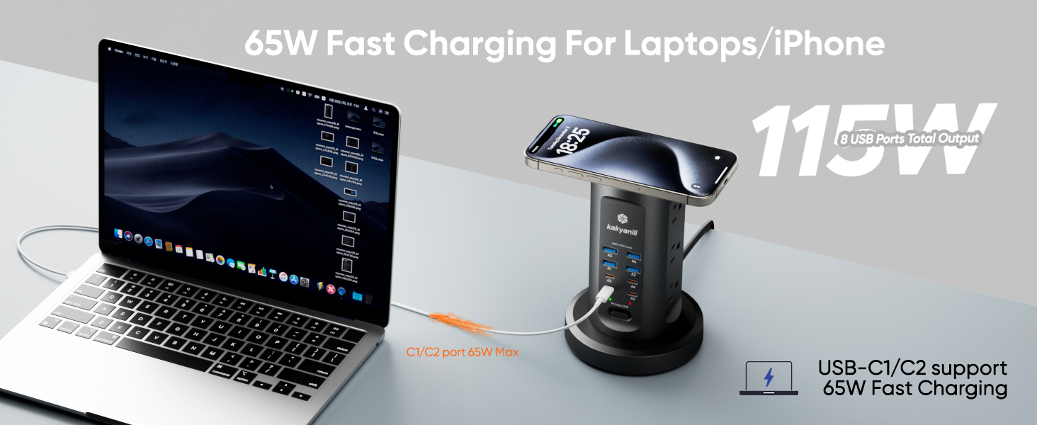 65W Fast Charging For Laptops/iPhone