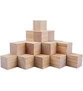 Tosnail 30 Pack 2 Inches Unfinished Wooden Cubes Wooden Blocks - Great for Crafts Making