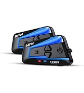 LEXIN B4FM Motorcycle Bluetooth Headset, 10 Riders Helmet Bluetooth Intercom, Universal Communica...