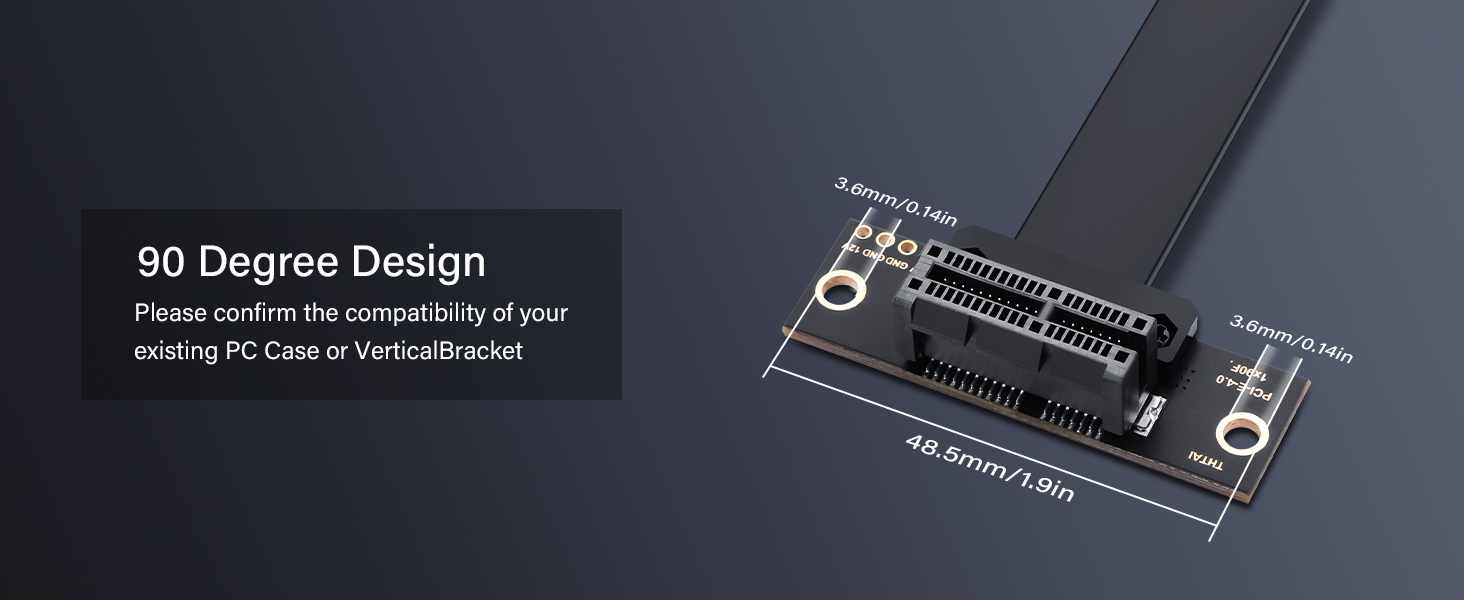 PCI-E 1X Male to Female Riser Cable