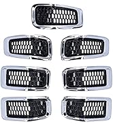 Grill Mesh Inserts, ABS Front Grille Inserts Grill Guard Trim Accessory Fit for Jeep Cherokee 201...