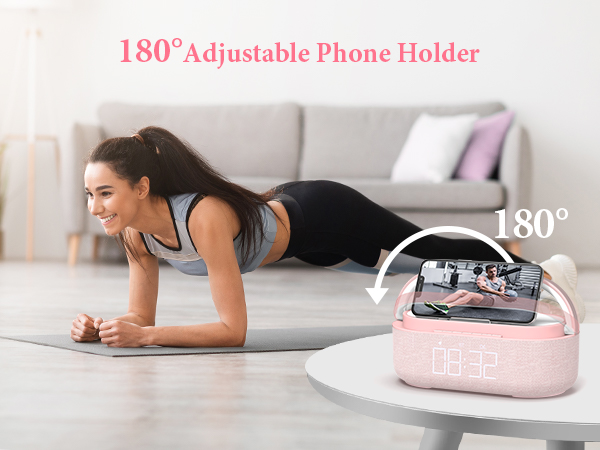 Alarm Clock Radio, Alarm Clocks for Bedrooms, FM Radio, Digital Alarm Clock with Wireless Charging