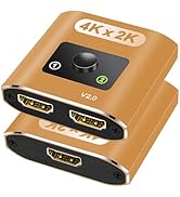 HDMI Switch Splitter 4K@60Hz, Aluminum Bi-Directional HDMI 2.0 Switcher, HDMI Switch 1 in 2 Out/ ...