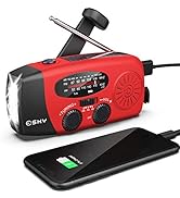 Emergency Hand Crank Radio with 3 LED Flashlight, Esky AM/FM/NOAA Portable Weather Radio with 200...