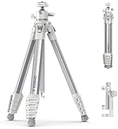 ULANZI Ombra ? Camera Travel Tripod White, 61.5" Aluminum Tripod Foldable with UKA Quick Release ...