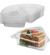 MT Products Hinged Medium Shallow Plastic Pie/Cheesecake/Cake Slice Container for 9 inch Pies Pac...