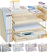 OPNICE Desk Organizers and Accessories, 4-Tier Office Desk Accessories &amp; Workspace Organizers wit...
