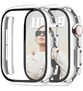 JR.DM 40mm 2 Pack Hard PC Case with HD Tempered Glass Screen Protector for Apple Watch Series 6/5...