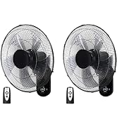Simple Deluxe 18? Wall Mount Fan with Remote Control, 5 Blades 3 Speeds, 90° Oscillating Quiet Fa...