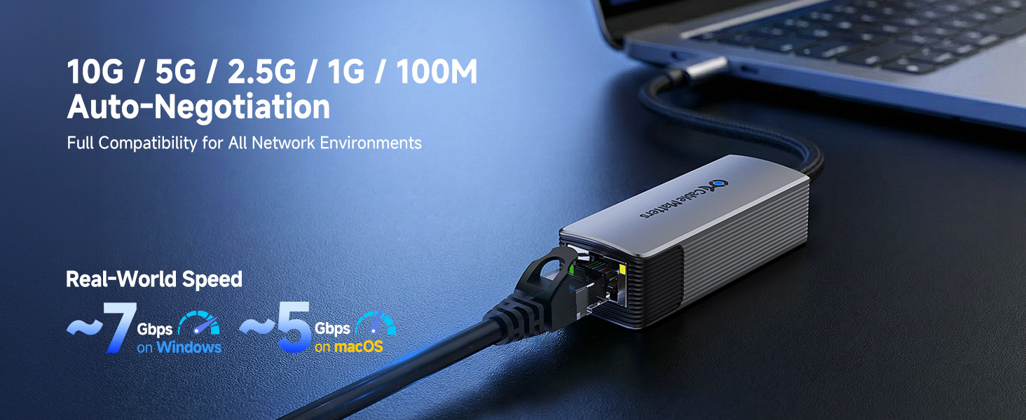 USB C network adapter with plug-and-play functionality for easy setup