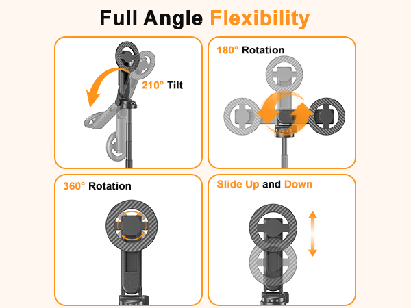 360° rotation selfie stick 