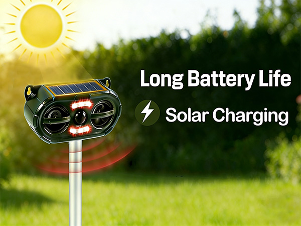 Ultrasonic Cat Repellent Outdoor is solar powered,last for long time