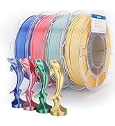 3DHoJor 3D Printer Filament Bundle, Silk PLA Filament 1.75mm, Dual Color Filament 200gX 4 Spools ...