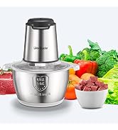 Liebe&amp;Lecker Electric Food Chopper, 350W Food Processor with 8-Cup Bowl | Stainless Steel Meat Gr...