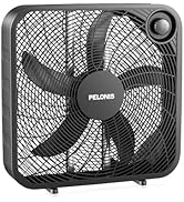 PELONIS 20 Inch Box Fan for Bedroom– 3 Speeds, 25ft/s, Floor Fan, Window Fan, Table Fan, Desktop ...