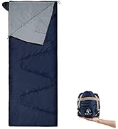 REDCAMP Ultra Lightweight Sleeping Bag for Backpacking, Comfort for Adults Warm Weather, with Com...