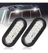 Oyviny 6 Inch Oval White LED Trailer Tail Lights with 24LEDs Super Bright Oval 6" Reverse/Backup ...