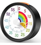 Secura 60-Minute Visual Timer, Kitchen Timer with Rainbow Pattern, Timer for Kids and Adults, Tim...