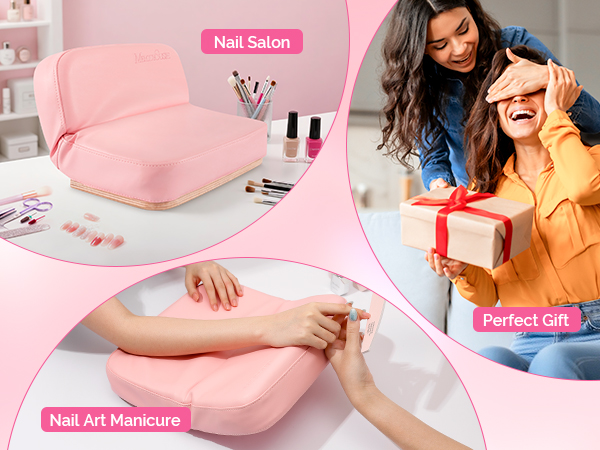 Reposabrazos profesional de piel sintética para manicura