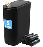 FRESHLIX Automatic Bathroom Garbage Bin with Lid, 5 Gallon Touchless Trash Bin, Smart Electric Na...