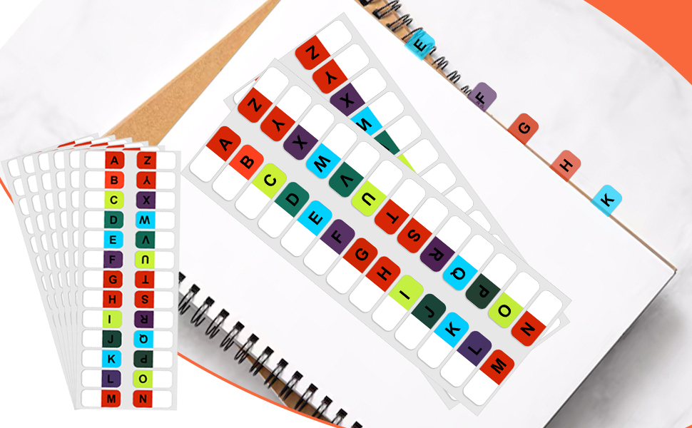 Multicolor Alphabet Index Tabs