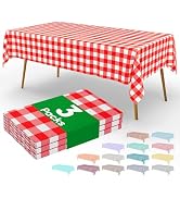 Smiry Plastic Table Cloth Disposable 3 Pack, 54x108 Inch Rectangle Waterproof Table Cover for Par...