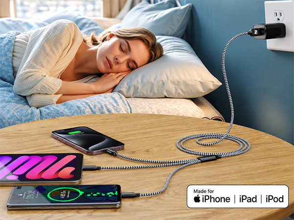 charging cables for multiple devices with 3 in 1 multi charger cord for travel essentials