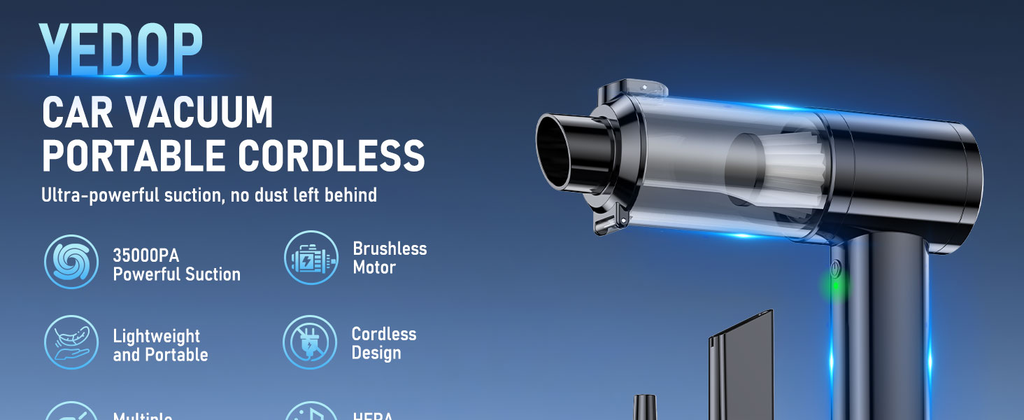 Yedop Car Vacuum Portable Cordless