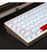 White Clear Keycaps - 151 Keys Transparent Cherry Profile Keyboard Keycaps, Backlit Crystal PC Ke...