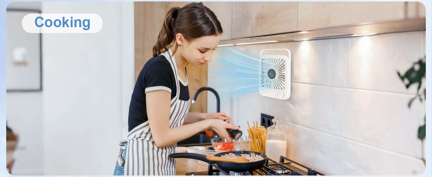 white portable desk fan