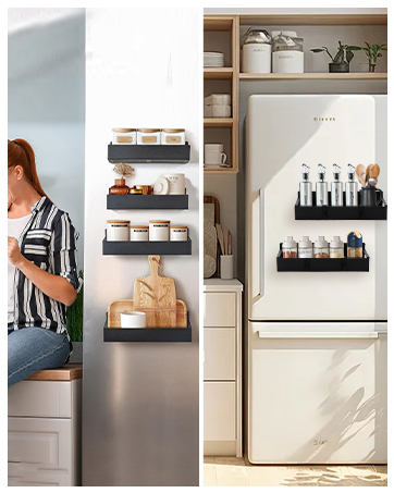 Magnetic refrigerator storage rack