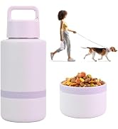 KEWIXY Insulated Portable Dog Water Bottle with Large Bowl, Dog Travel Water Bottle Dispenser, Ac...
