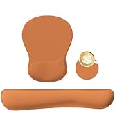 RICHEN Wrist Rest Support for Mouse Pad&amp;Keyboard Set with Coaster,Concave Curved Memory Foam, Non...