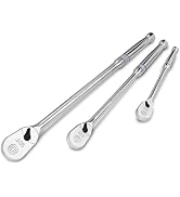 DURATECH 3-Piece Extra Long Drive Ratchet Handle, 90-Tooth Ratchet Wrench | 1/4", 3/8", 1/2" Sock...