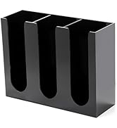 Suwimut Acrylic Coffee Cup and Lid Storage Organizer Holder, 3 Compartments Disposable Paper Cup ...