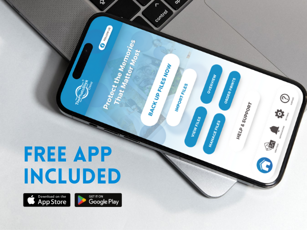 Free app included—Download from the Apple App Store or Google Play Store