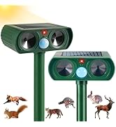 Upgraded Cat Repellent Outdoor Ultrasonic Solar Animal Repeller Squirrel Deer Repellent with Moti...