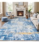 Rugflix 8x10 Area Rugs for Living Room, Washable Large Rug Stain-Resistant Low Pile, Modern Carpe...