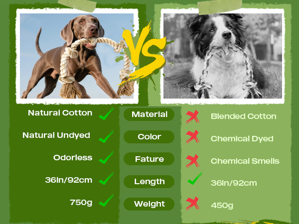 natural cotton dog rope toys